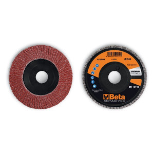 Disc lamelar abraziv din corindon pentru slefuit, spate plastic, Ø125mm, PREMIUM LINE 11230B