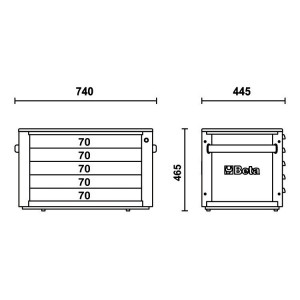 Cutie de scule cu 5 sertare portabila RSC23T pentru RSC24