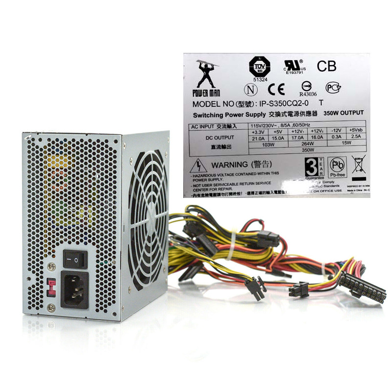 Lot De 4 Alimentations Dell Power Man 350W - 6 Broches PCI-E, Testées, Garantie 60 Jours
