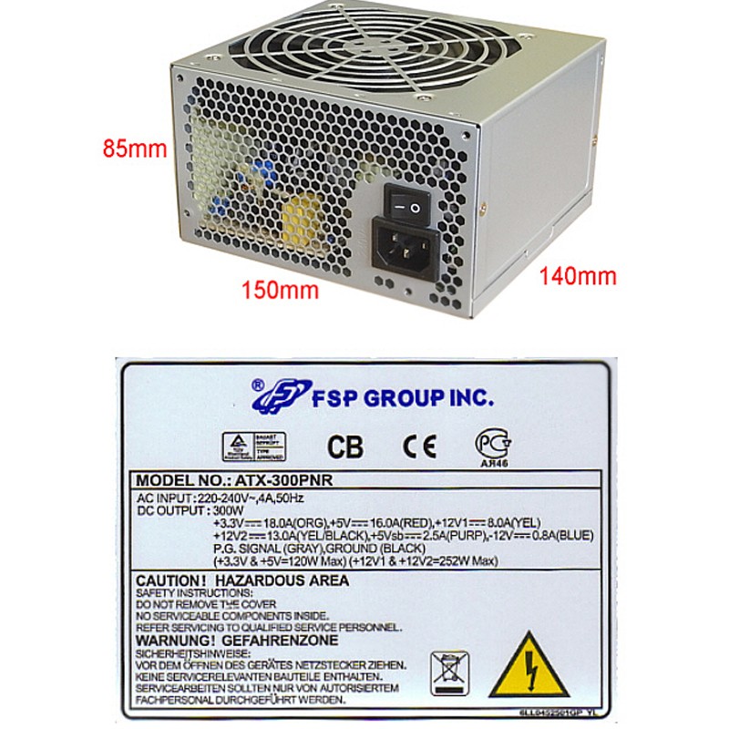 Sursa FSP Group 300W ATX-300PNR, 1x SATA, 4x Molex, Vent.120mm, PFC