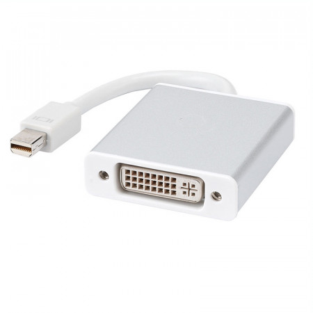 Adaptor DeTech mini DisplayPort tata - DVI mama, Alb