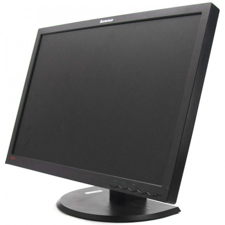 Monitor LED IPS 24" Lenovo LT2452P, Grad A, 1920x1070, Full HD, 7ms, VGA, DVI, DisplayPort, USB, Cabluri incluse