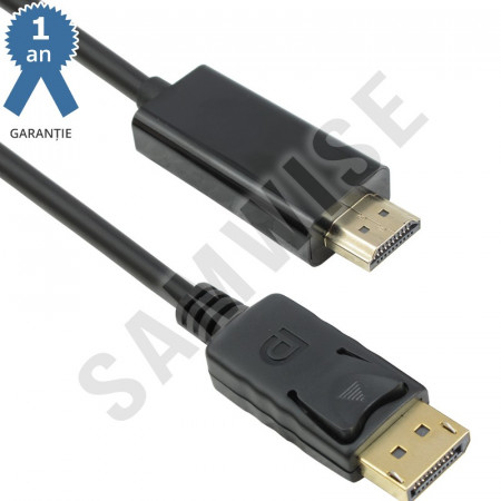 Cablu DeTech, DisplayPort Male - HDMI Male , lungime 1.8 metri