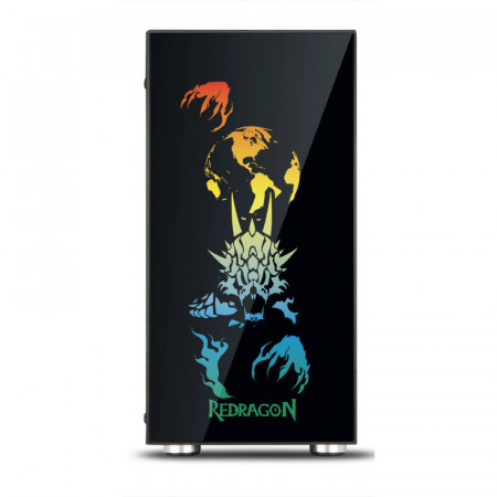 Carcasa Gaming Redragon SteelJaw, MiddleTower, Panou transparent, Iluminare RGB, USB 3.0, Vent. 4x 120mm