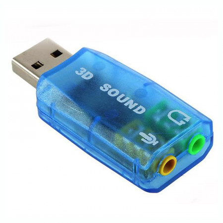 PLACA SUNET USB BLUE / TRANSPARENT, 5.1, 3D Sound
