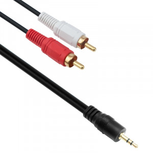 Cablu Audio DeTech Jack 3.5mm male - 2x RCA male, Calitate superioara, 1.5m