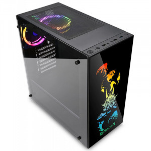 Carcasa Gaming Redragon SteelJaw, MiddleTower, Panou transparent, Iluminare RGB, USB 3.0, Vent. 4x 120mm