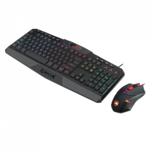 Kit Gaming Redragon S101-BA, Tastatura Harpe PRO RGB, Mouse Centrophorus, Casti Garuda, Mouse pad Archelon M