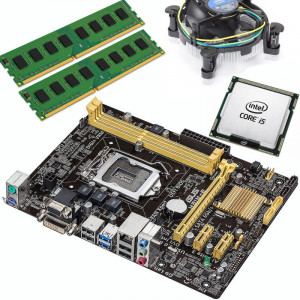 KIT Placa de baza ASUS H81M-E, Intel Core i5 4570 3.2GHz, 8GB DDR3, Cooler inclus