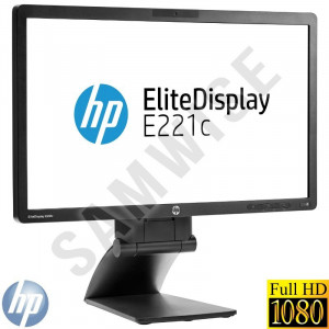 Monitor LED 21.5" HP Elitedisplay E221C, 1920 x 1080, 7ms, VGA, DVI, DisplayPort, Camera WEB, Cabluri Incluse