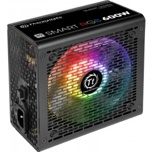 Sursa Gaming Thermaltake Smart Iluminare RGB 600W, 6x SATA, 3x MOLEX, 2x 6+2 pin, PFC activ