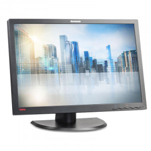 Monitor LED IPS 24" Lenovo LT2452P, Grad A, 1920x1200, Full HD, 7ms, VGA, DVI, DisplayPort, USB, Cabluri incluse