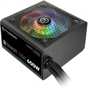 Sursa Gaming Thermaltake Smart Iluminare RGB 600W, 6x SATA, 3x MOLEX, 2x 6+2 pin, PFC activ
