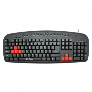 Tastatura multimedia DeTech DE6088, USB, negru