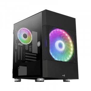 Carcasa Gaming Aerocool Atomic ARGB, MiniTower, 2x USB 3.0, Panou transparent