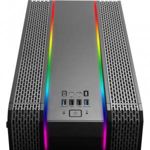 Carcasa Gaming Inter-Tech S-3901 Impulse, 2x USB 3.0, 120mm LED RGB, Panou transparent