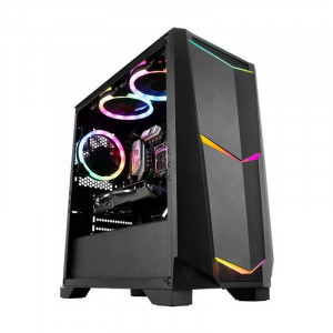 Carcasa Gaming Segotep Ares Black, Panou transparent, USB 3.0