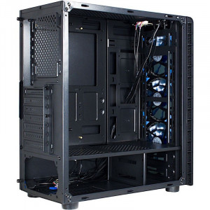 Carcasa Inter-Tech CXC2 Black, USB 3.0, Vent. incluse 3x 120mm LED Albastru