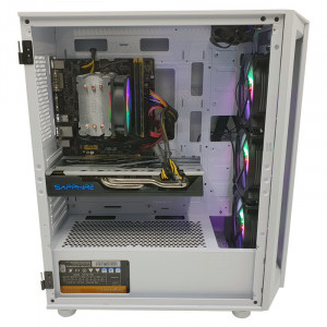 Calculator Gaming Gank 5 White, Intel Core i5 4590 3.3GHz, Asus H81M-P-SI, 16GB DDR3, SSD 120GB, 1TB, Sapphire RX 580 NITRO+ 4GB GDDR5 256-bit, DVI, HDMI, 500W