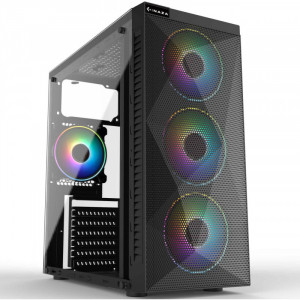 Carcasa Gaming Inaza Stealth RGB, USB 3.0, 3x Vent. 120 mm LED RGB, Panou transparent