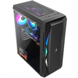 Carcasa Gaming Segotep Snake Black, USB 3.0, Panou Transparent