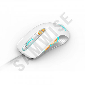 Mouse Gaming Newmen GX1-PLUS White, 4000DPI, Iluminare LED multicolora, Switch-uri Omron, Picioruse de teflon