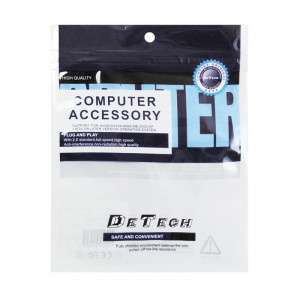 Adaptor/ Splitter DeTech Audio Jack 3.5mm tata - 2x 3.5mm mama, 12cm, Alb