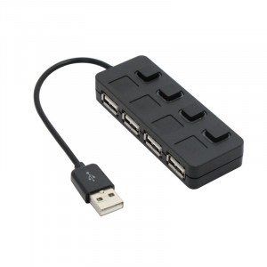 Hub USB 2.0, 4 porturi, negru/alb