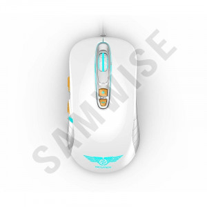 Mouse Gaming Newmen GX1-PLUS White, 4000DPI, Iluminare LED multicolora, Switch-uri Omron, Picioruse de teflon