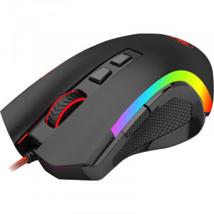 Mouse Gaming Redragon Griffin Black, 7200 dpi, Optic, 8 butoane, Iluminare LED RGB