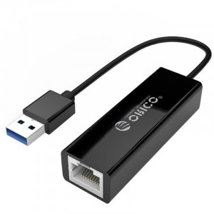 Placa de retea externa Orico UTJ-U3 Gigabit, 1x USB 3.0 Male - 1x RJ45 Female, Negru