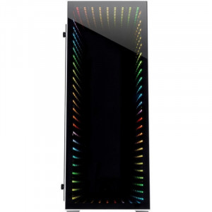 Carcasa Gaming Inter-Tech X-908 Infini2 Alba, USB 3.0 Type-C, Vent. 3x 120mm LED RGB, Panou transparent