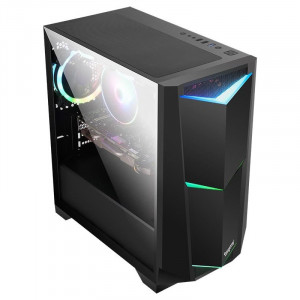 Carcasa Gaming Segotep Ares Black, Panou transparent, USB 3.0