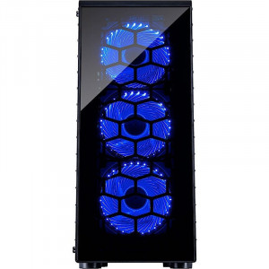 Carcasa Inter-Tech CXC2 Black, USB 3.0, Vent. incluse 3x 120mm LED Albastru