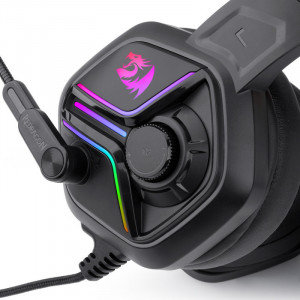 Casti Gaming Redragon Ajax RGB, USB, Iluminare RGB, Difuzoare 53mm