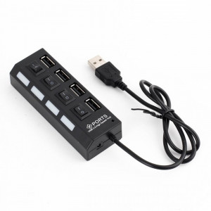 Hub USB 2.0, 4 porturi, negru