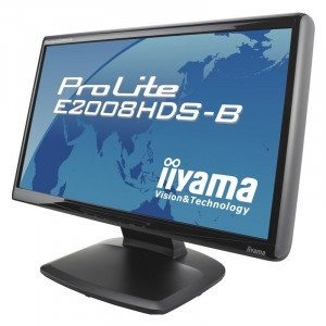 Monitor LCD IIYAMA 20" ProLite E2008HDS, 1600 x 900, 2ms, VGA, DVI, Cabluri incluse