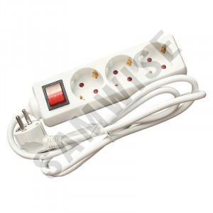 Prelungitor cu 3 prize, lungime 5m, cu intrerupator, 3x1.5mm