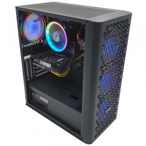 Calculator NOU Gaming Fire, AMD Ryzen 5 3400G 3.7GHz, GA-A320M-HD3, 8GB DDR4, SSD 240GB, Gainward GTX 1650 4GB DDR6 128-bit, HDMI, DVI, 500W