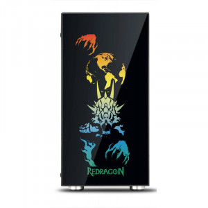 Carcasa Gaming Redragon SteelJaw, MiddleTower, Panou transparent, Iluminare RGB, USB 3.0, Vent. 4x 120mm