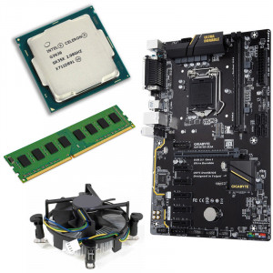 Kit Placa de baza GIGABYTE H110-D3A, 6th gen, Intel DualCore G3930 2.9GHz, 1x 8GB DDR4, Cooler inclus