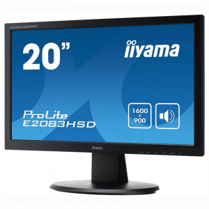 Monitor LCD IIYAMA 20" ProLite E2083HSD, 1600 x 900, 5ms, VGA, DVI, Cabluri incluse