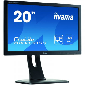 Monitor LCD IIYAMA ProLite 19.5" B2083HSD, 1600x900, 5ms, VGA, DVI, Cabluri Incluse