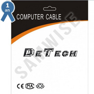 Cablu DeTech HDMI tata - DVI tata, 1.8m, Calitate superioara, Ferrite, Negru