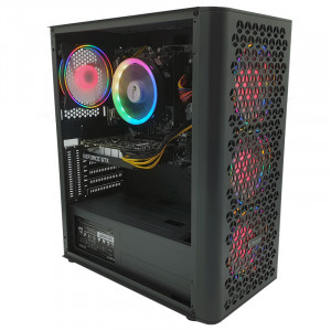 Calculator NOU Gaming Fire, AMD Ryzen 5 3400G 3.7GHz, GA-A320M-HD3, 8GB DDR4, SSD 240GB, Gainward GTX 1650 4GB DDR6 128-bit, HDMI, DVI, 500W