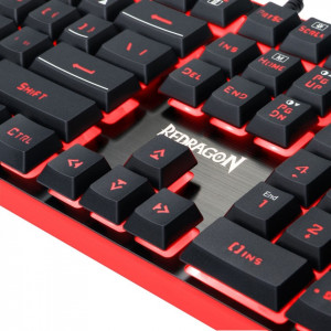 Kit Gaming Redragon S107, Tastatura Iluminata, USB, Mouse Optic Iluminare LED, 3200dpi, MousePad
