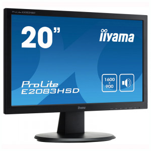 Monitor LCD IIYAMA 20" ProLite E2083HSD, 1600 x 900, 5ms, VGA, DVI, Cabluri incluse