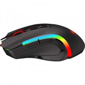 Mouse Gaming Redragon Griffin Black, 7200 dpi, Optic, 8 butoane, Iluminare LED RGB