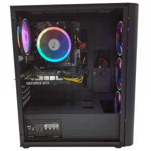 Calculator NOU Gaming Fire, AMD Ryzen 5 3400G 3.7GHz, GA-A320M-HD3, 8GB DDR4, SSD 240GB, Gainward GTX 1650 4GB DDR6 128-bit, HDMI, DVI, 500W