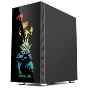 Carcasa Gaming Redragon SteelJaw, MiddleTower, Panou transparent, Iluminare RGB, USB 3.0, Vent. 4x 120mm